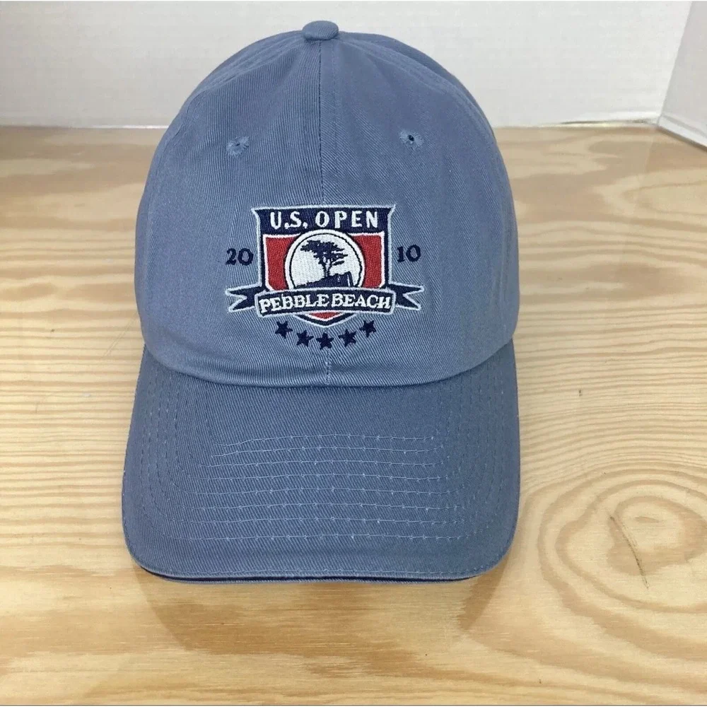 Pebble Beach 2010 U.S. Open Strapback Hat Blue Golf Cap Tree Logo USGA Member
